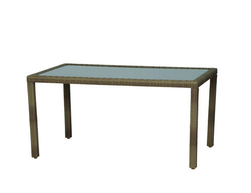 Siena Garden Tisch Bern 150x90 cm Geflecht sand, Glasplatte mocca