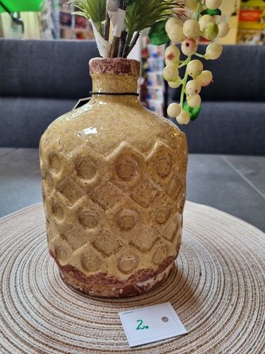 Vase Flasche Rosana gelb